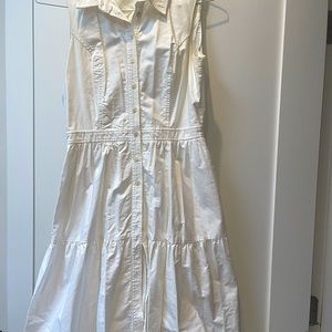 A classy little white dress made for summer backyard party